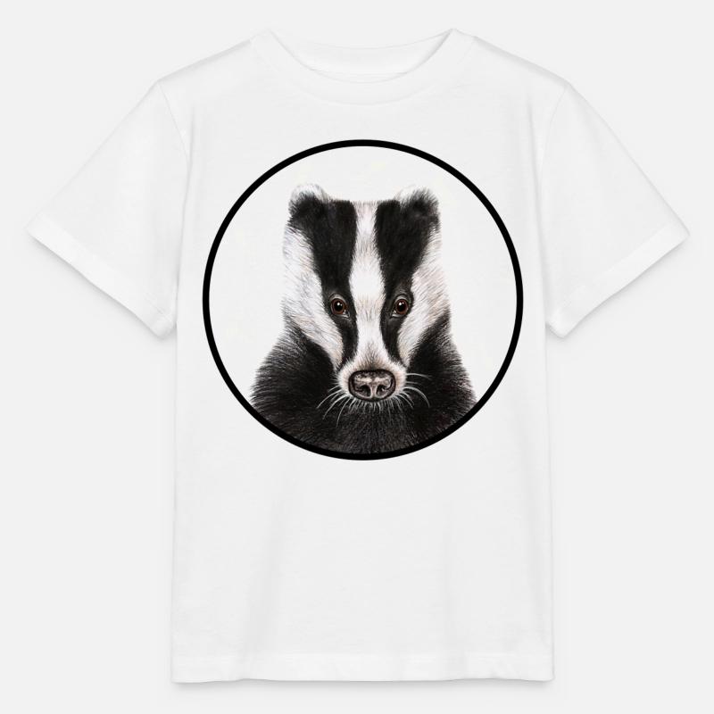 Blaireau avec logo - T-shirt bio MINI CREATOR Stanley/Stella Enfant - blanc