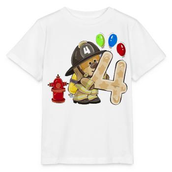 Fire Brigade Dog Four Balloon Celebration 4 Years - Stanley/Stella MINI CREATOR Kids’ T-Shirt - white - Front - Maike (125cm)