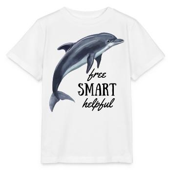 Delfin - gratuit, intelligent, utile - T-shirt bio MINI CREATOR Stanley/Stella Enfant - blanc - Devant - Maike (125cm)