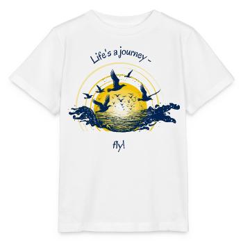 La vie est un voyage - Volez! - T-shirt bio MINI CREATOR Stanley/Stella Enfant - blanc - Devant - Maike (125cm)