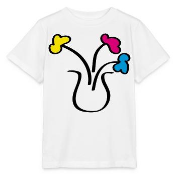 Abstrakte Zeichnung Blumen in einer Vase - Stanley/Stella Kinder T-Shirt MINI CREATOR  - Weiß - Vorne - Maike (125cm)