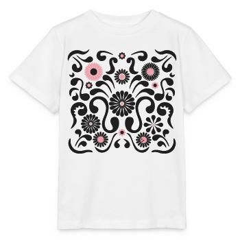 Festival des fleurs L Noir et Rose - T-shirt bio MINI CREATOR Stanley/Stella Enfant - blanc - Devant - Maike (125cm)