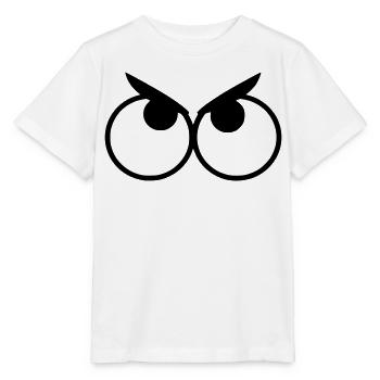 Angry looking eyes with eyebrows # - Stanley/Stella MINI CREATOR Kids’ T-Shirt - white - Front - Maike (125cm)