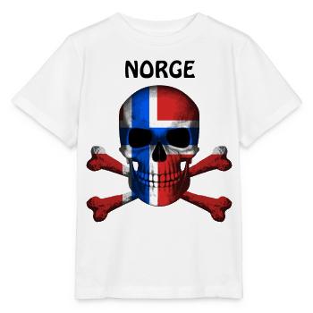 Crâne Jolly Roger Pirate Flag Norge R6Z - T-shirt bio MINI CREATOR Stanley/Stella Enfant - blanc - Devant - Maike (125cm)