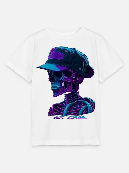 Skelett mit Kappe - Stanley/Stella Kinder T-Shirt MINI CREATOR  - Weiß