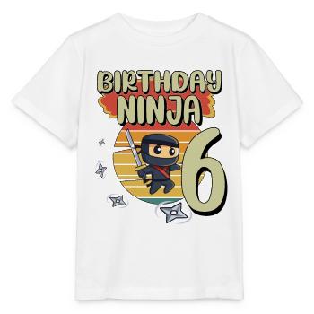 Birthday Ninja 6 Years Old Bday Party Gift - Stanley/Stella MINI CREATOR Kids’ T-Shirt - white - Front - Maike (125cm)