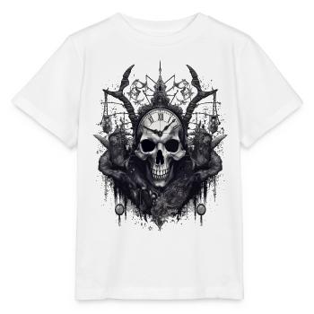 Gothic Witchcraft Ritual Dark Skull Clock Horror - Stanley/Stella Kinder T-Shirt MINI CREATOR  - Weiß - Vorne - Maike (125cm)