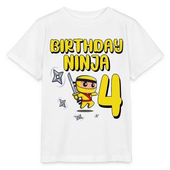 Anniversaire Ninja 4 ans Bday Party Cadeau - T-shirt bio MINI CREATOR Stanley/Stella Enfant - blanc - Devant - Maike (125cm)