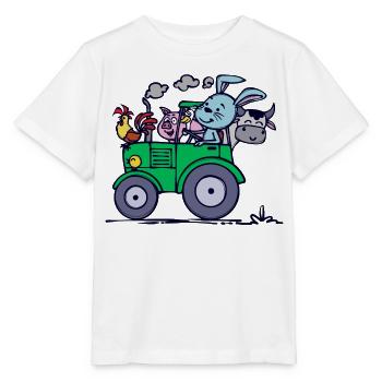Farming Farm Tractor Commercial Vehicle Vehicle - Stanley/Stella MINI CREATOR Kids’ T-Shirt - white - Front - Maike (125cm)