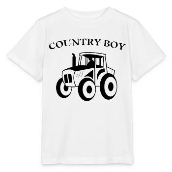 Landleben Traktor Landluft Kraftfahrzeug Spruch - Stanley/Stella Kinder T-Shirt MINI CREATOR  - Weiß - Vorne - Maike (125cm)