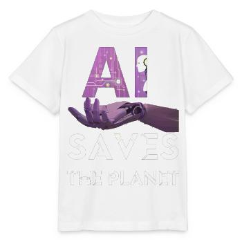 AI SAVE THE PLANET artificial intelligence - Stanley/Stella MINI CREATOR Kids’ T-Shirt - white - Front - Maike (125cm)