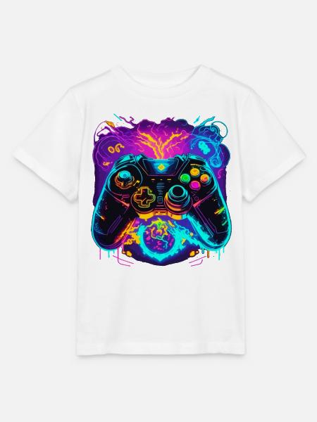 Power Graffiti Gaming Controller - Stanley/Stella Kinder T-Shirt MINI CREATOR - Weiß