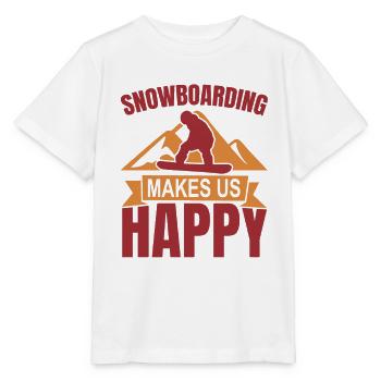 Le snowboard nous rend heureux - T-shirt bio MINI CREATOR Stanley/Stella Enfant - blanc - Devant - Maike (125cm)