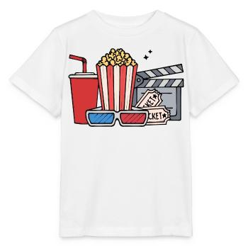 Cineast Movies Movies Cinema Movie Night Movie Night - Stanley/Stella MINI CREATOR Kids’ T-Shirt - white - Front - Maike (125cm)