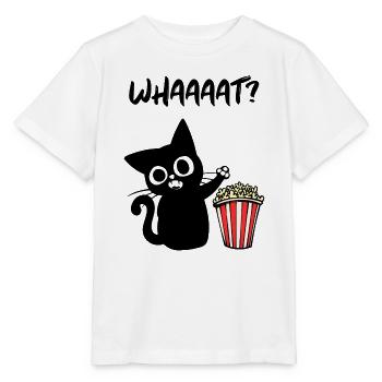 Cat Popcorn Movies Movies Cinema Night Theatre - T-shirt bio MINI CREATOR Stanley/Stella Enfant - blanc - Devant - Maike (125cm)