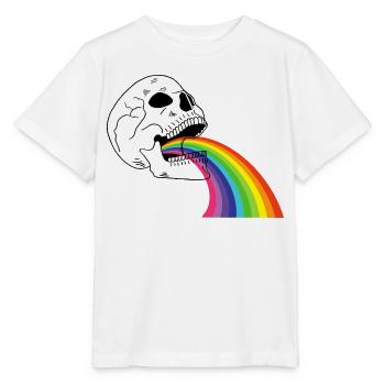Rainbow skull - Stanley/Stella MINI CREATOR Kids’ T-Shirt - white - Front - Maike (125cm)
