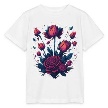 Style de tatouage néon arbuste rose - T-shirt bio MINI CREATOR Stanley/Stella Enfant - blanc - Devant - Maike (125cm)