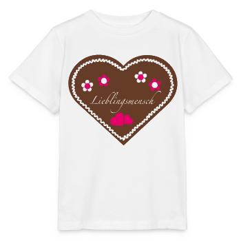"Jahrmarkt-Liebe" Lieblingsmensch pink - Stanley/Stella Kinder T-Shirt MINI CREATOR  - Weiß - Vorne - Maike (125cm)