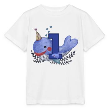 First Birthday Happy Birthday Little Whale - Stanley/Stella MINI CREATOR Kids’ T-Shirt - white - Front - Maike (125cm)