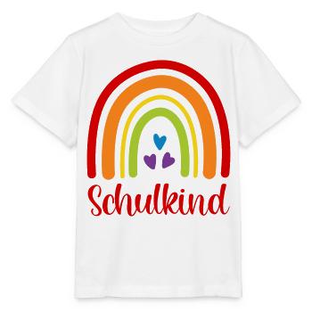Schulkind Regenbogen Schulanfang Einschulung 2026 - Stanley/Stella Kinder T-Shirt MINI CREATOR  - Weiß - Vorne - Maike (125cm)