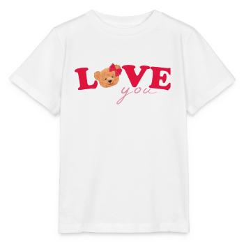 Teddy Love Red White - Stanley/Stella MINI CREATOR Kids’ T-Shirt - white - Front - Maike (125cm)
