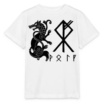 Fenrir Black Wolf - Stanley/Stella MINI CREATOR Kids’ T-Shirt - white - Front - Maike (125cm)