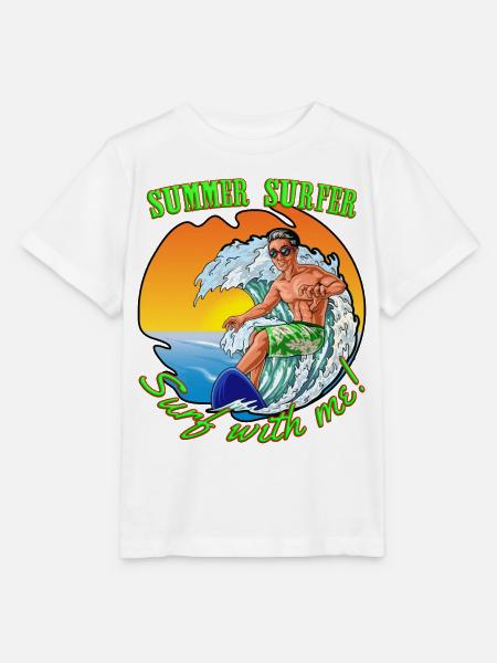 Sommer-Surfer - Stanley/Stella Kinder T-Shirt MINI CREATOR - Weiß