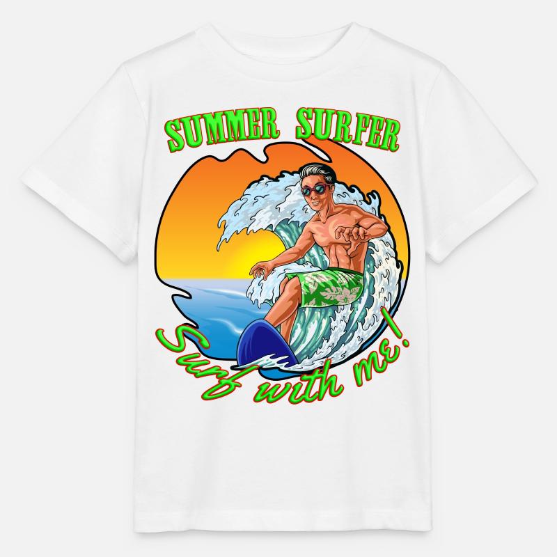 Sommer-Surfer - Stanley/Stella Kinder T-Shirt MINI CREATOR  - Weiß