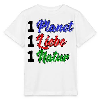 Planet Umwelt Natur Erde Umweltfreundlich Spruch - Stanley/Stella Kinder T-Shirt MINI CREATOR  - Weiß - Vorne - Maike (125cm)