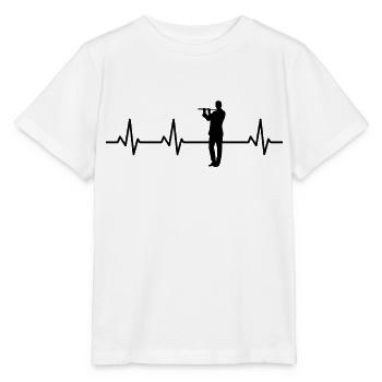 Flötenspieler Herzschlag - Stanley/Stella Kinder T-Shirt MINI CREATOR  - Weiß - Vorne - Maike (125cm)
