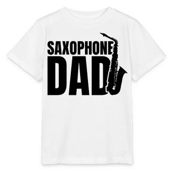 Saxophone Papa - T-shirt bio MINI CREATOR Stanley/Stella Enfant - blanc - Devant - Maike (125cm)