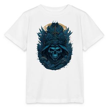 Blauer Samurai Skelett Schädel - Blauer Samurai Schädel - Stanley/Stella Kinder T-Shirt MINI CREATOR  - Weiß - Vorne - Maike (125cm)