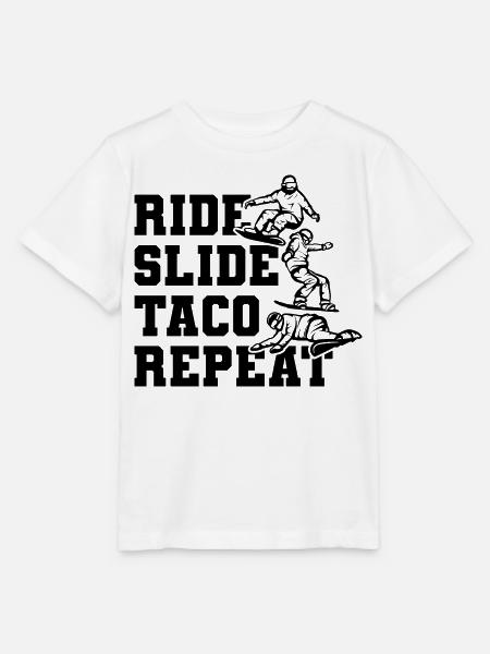 Ride Slide Taco Wiederholung - Stanley/Stella Kinder T-Shirt MINI CREATOR  - Weiß