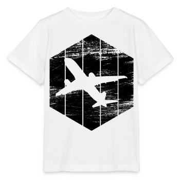 Croquis d’avion à réaction - T-shirt bio MINI CREATOR Stanley/Stella Enfant - blanc - Devant - Maike (125cm)