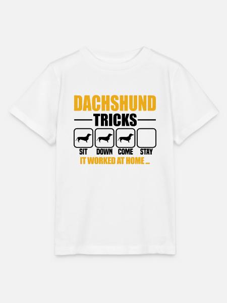 Dachshund Tricks - Stanley/Stella Kinder T-Shirt MINI CREATOR - Weiß