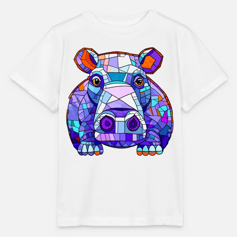 Hippopotamus Hippo - Stanley/Stella MINI CREATOR Kids’ T-Shirt - white