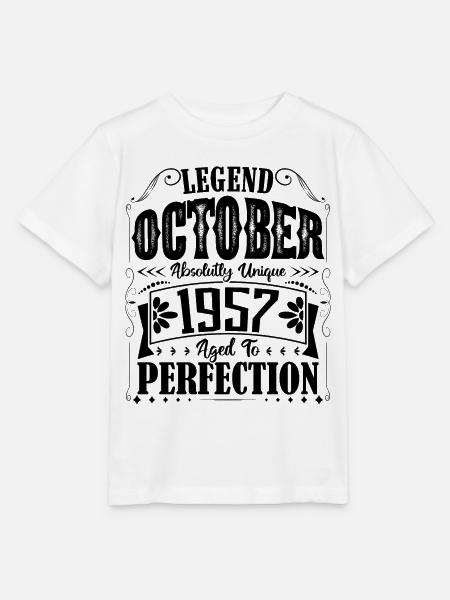 Oktober 1957. Oktober 1957 Geburtstagsgeschenk. - Stanley/Stella Kinder T-Shirt MINI CREATOR - Weiß