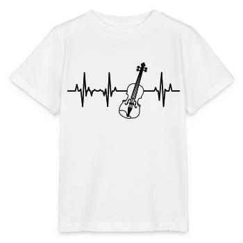 Violin ECG Heart palpitations - Stanley/Stella MINI CREATOR Kids’ T-Shirt - white - Front - Maike (125cm)