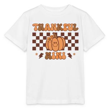 Thankful Klein Lustig Retro Thanksgiving Thankful - Stanley/Stella Kinder T-Shirt MINI CREATOR  - Weiß - Vorne - Maike (125cm)