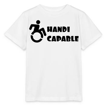Adapté aux fauteuils roulants, handicapé humour # - T-shirt bio MINI CREATOR Stanley/Stella Enfant - blanc - Devant - Maike (125cm)