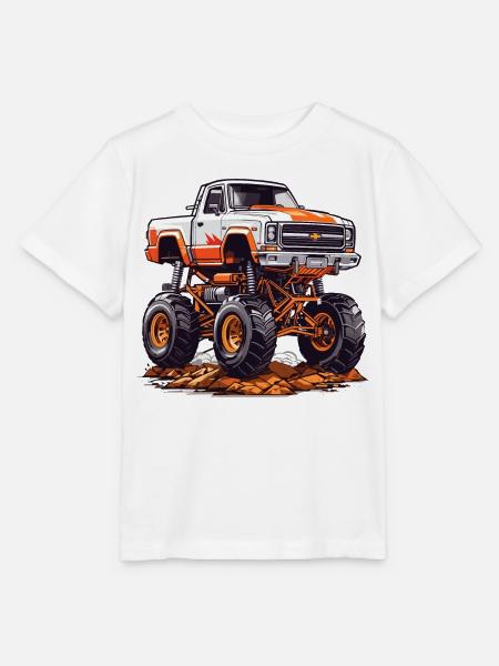 Monstertruck Renn - Stanley/Stella Kinder T-Shirt MINI CREATOR  - Weiß