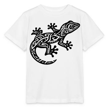 Lézard tribal - T-shirt bio MINI CREATOR Stanley/Stella Enfant - blanc - Devant - Maike (125cm)