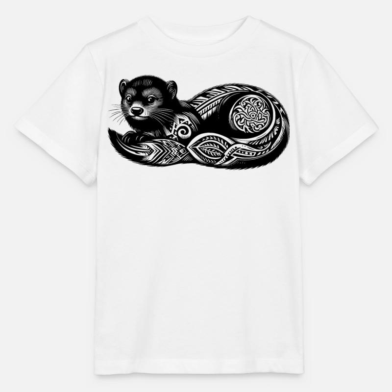 Hermine tribal avec triskel - T-shirt bio MINI CREATOR Stanley/Stella Enfant - blanc
