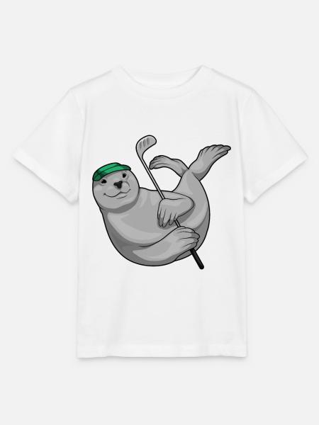 Seehund Golf Golfschläger - Stanley/Stella Kinder T-Shirt MINI CREATOR - Weiß