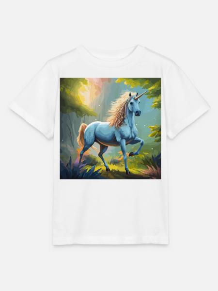 Einhorn im Wald - Stanley/Stella Kinder T-Shirt MINI CREATOR  - Weiß