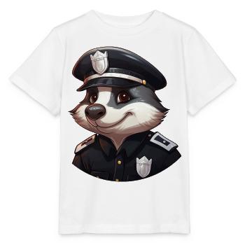 Dachs Polizistin - Stanley/Stella Kinder T-Shirt MINI CREATOR  - Weiß - Vorne - Maike (125cm)