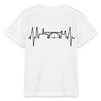 Porto Skyline Herzschlag Portugal Herz Love Porto - Stanley/Stella Kinder T-Shirt MINI CREATOR  - Weiß - Vorne - Maike (125cm)