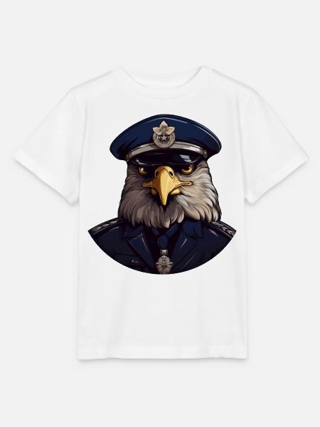 Eulen Polizist - Stanley/Stella Kinder T-Shirt MINI CREATOR  - Weiß