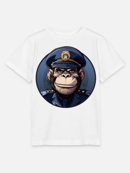 Affen Polizistin - Stanley/Stella Kinder T-Shirt MINI CREATOR - Weiß