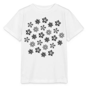 Schneeflocken Schnee Muster Schneekristalle Winter - Stanley/Stella Kinder T-Shirt MINI CREATOR  - Weiß - Vorne - Maike (125cm)